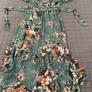 Baltic Born Katherine Faux-Wrap Maxi Dress - SIZE LARGE